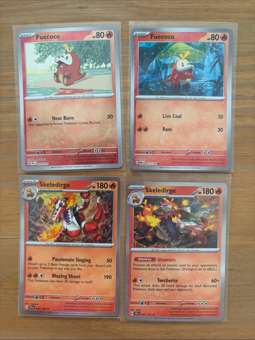 Fuecoco & Skeledirge Pokémon Lot | 4 Cards | Reverse Holo ✨5/$25✨
